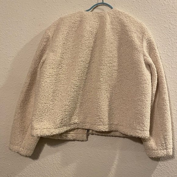 Theory Jersey Fleece Cream Jacket Size XL - Picture 7 of 11